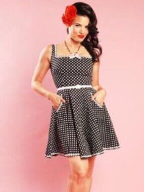 Golightly Lily Dress in Black and White Dot L NO BELT